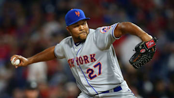 PHILADELPHIA, PA - MAY 11: Jeurys Familia #27 of the New York Mets delivers a pitch against the Philadelphia Phillies during the ninth inning of a game at Citizens Bank Park on May 11, 2018 in Philadelphia, Pennsylvania. The Mets defeated the Phillies 3-1. (Photo by Rich Schultz/Getty Images)