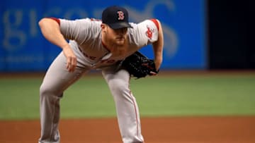 ST PETERSBURG, FL - MAY 22: Craig Kimbrel #46 of the Boston Red Sox pitches in the ninth inning during a game against the Tampa Bay Rays at Tropicana Field on May 22, 2018 in St Petersburg, Florida. (Photo by Mike Ehrmann/Getty Images)