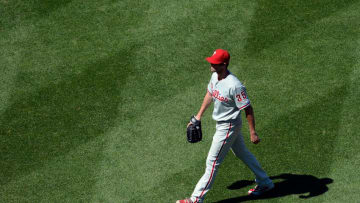 WASHINGTON, DC - MAY 26: Cole Hamels #35 of the Philadelphia Phillies walks off the field after being pulled in the seventh inning during a game against the Washington Nationals at Nationals Park on May 26, 2013 in Washington, DC. (Photo by Patrick McDermott/Getty Images)
