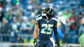SEATTLE, WA - DECEMBER 24: Cornerback Richard Sherman #25 of the Seattle Seahawks warms up before an NFL game against the Arizona Cardinals at CenturyLink Field on December 24, 2016 in Seattle, Washington. (Photo by Otto Greule Jr/Getty Images)