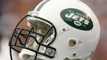 SAN DIEGO - JANUARY 17: A New York Jets helmet sits on the sidelines during the AFC Divisional Playoff Game against the San Diego Chargers at Qualcomm Stadium on January 17, 2010 in San Diego, California. (Photo by Stephen Dunn/Getty Images)