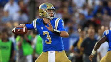 PASADENA, CA - SEPTEMBER 03: Josh Rosen #3 of the UCLA Bruins passes the ball during the second half of a game against the UCLA Bruins at the Rose Bowl on September 3, 2017 in Pasadena, California. (Photo by Sean M. Haffey/Getty Images)