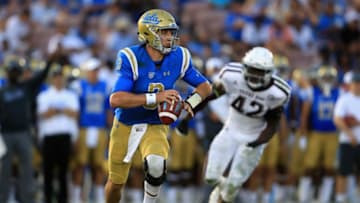 PASADENA, CA - SEPTEMBER 03: Josh Rosen #3 of the UCLA Bruins runs upfield during the second half of a game against the Texas A&M Aggies at the Rose Bowl on September 3, 2017 in Pasadena, California. (Photo by Sean M. Haffey/Getty Images)