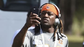 January 30, 2016; Kahuku, HI, USA; Team Irvin cornerback Adam Jones of the Cincinnati Bengals (24) walks to practice during the 2016 Pro Bowl practice at Turtle Bay Resort. Mandatory Credit: Kirby Lee-USA TODAY Sports