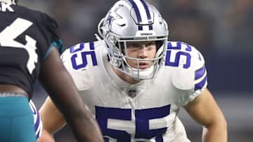 ARLINGTON, TX - OCTOBER 14: Leighton Vander Esch #55 of the Dallas Cowboys at AT&T Stadium on October 14, 2018 in Arlington, Texas. (Photo by Ronald Martinez/Getty Images)