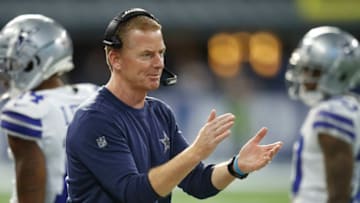 INDIANAPOLIS, INDIANA - DECEMBER 16: Head coach Jason Garrett of the Dallas Cowboys reacts after a play in the game against the Indianapolis Colts in the fourth quarter at Lucas Oil Stadium on December 16, 2018 in Indianapolis, Indiana. (Photo by Joe Robbins/Getty Images)