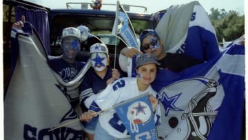 DALLAS COWBOYS FANS DISPLAY THEIR COLORS BEFORE THE SUPERBOWL.