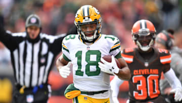 CLEVELAND, OH - DECEMBER 10: Randall Cobb #18 of the Green Bay Packers runs the ball in the first quarter against the Cleveland Browns at FirstEnergy Stadium on December 10, 2017 in Cleveland, Ohio. (Photo by Jason Miller/Getty Images)