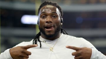 ARLINGTON, TEXAS - DECEMBER 15: Jaylon Smith #54 of the Dallas Cowboys interacts with fans during pregame warmup before the Dallas Cowboys take on the Los Angeles Rams at AT&T Stadium on December 15, 2019 in Arlington, Texas. (Photo by Tom Pennington/Getty Images)