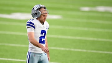 MINNEAPOLIS, MINNESOTA - NOVEMBER 22: Greg Zuerlein #2 of the Dallas Cowboys walks off the field prior to their game against the Minnesota Vikings at U.S. Bank Stadium on November 22, 2020 in Minneapolis, Minnesota. (Photo by Hannah Foslien/Getty Images)