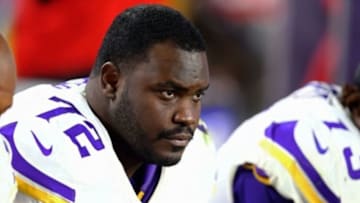 Dec 10, 2015; Glendale, AZ, USA; Minnesota Vikings defensive tackle Kenrick Ellis (72) against the Arizona Cardinals at University of Phoenix Stadium. The Cardinals defeated the Vikings 23-20. Mandatory Credit: Mark J. Rebilas-USA TODAY Sports