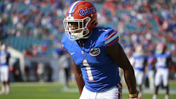 Oct 31, 2015; Jacksonville, FL, USA; Florida Gators defensive back Vernon Hargreaves III (1) warms up prior to the game against the Georgia Bulldogs at EverBank Stadium. Mandatory Credit: Kim Klement-USA TODAY Sports