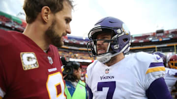 (Photo by Patrick Smith/Getty Images) Kirk Cousins and Case Keenum