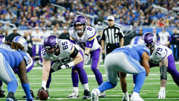 DETROIT, MI - DECEMBER 23: Minnesota Vikings quarterback Kirk Cousins (8) calls out signals during a regular season game between the Minnesota Vikings and the Detroit Lions on December 23, 2018 at Ford Field in Detroit, Michigan. (Photo by Scott W. Grau/Icon Sportswire via Getty Images)