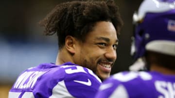 NEW ORLEANS, LOUISIANA - JANUARY 05: Eric Wilson #50 of the Minnesota Vikings during a game at the Mercedes Benz Superdome on January 05, 2020 in New Orleans, Louisiana. (Photo by Jonathan Bachman/Getty Images)