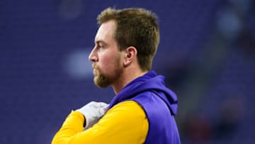 MINNEAPOLIS, MN - DECEMBER 29: Adam Thielen #19 of the Minnesota Vikings warms up on the field before the game against the Chicago Bears at U.S. Bank Stadium on December 29, 2019 in Minneapolis, Minnesota. (Photo by Stephen Maturen/Getty Images)