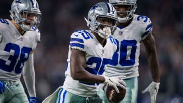 Nov 22, 2018; Arlington, TX, USA; Dallas Cowboys free safety Xavier Woods (25) in action during the game between the Dallas Cowboys and Washington Redskins at AT&T Stadium. Mandatory Credit: Jerome Miron-USA TODAY Sports