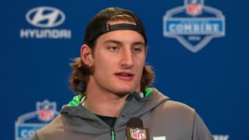 Feb 26, 2016; Indianapolis, IN, USA; Ohio State defensive lineman Joey Bosa speaks to the media during the 2016 NFL Scouting Combine at Lucas Oil Stadium. Mandatory Credit: Trevor Ruszkowski-USA TODAY Sports