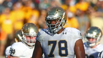 Nov 8, 2014; Tempe, AZ, USA; Notre Dame Fighting Irish offensive lineman Ronnie Stanley (78) against the Arizona State Sun Devils at Sun Devil Stadium. Arizona State defeated Notre Dame 55-31. Mandatory Credit: Mark J. Rebilas-USA TODAY Sports