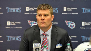 Jan 18, 2016; Nashville, Tennessee, USA; Tennessee Titans new general manager Jon Robinson during a press conference at Saint Thomas Sports Park. Mandatory Credit: Jim Brown-USA TODAY Sports