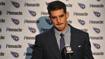 Nov 6, 2016; San Diego, CA, USA; Tennessee Titans quarterback Marcus Mariota (8) meets with reporters following the game against the San Diego Chargers at Qualcomm Stadium. San Diego won 43-35. Mandatory Credit: Orlando Ramirez-USA TODAY Sports
