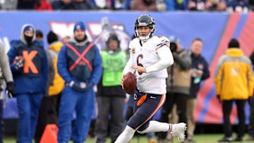 Nov 20, 2016; East Rutherford, NJ, USA; Chicago Bears quarterback Jay Cutler (6) looks to pass against the New York Giants during the fourth quarter at MetLife Stadium. Mandatory Credit: Brad Penner-USA TODAY Sports