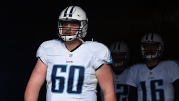 Nov 27, 2016; Chicago, IL, USA; Tennessee Titans center Ben Jones (60) takes the field before the game against the Chicago Bears at Soldier Field. Mandatory Credit: Mike DiNovo-USA TODAY Sports