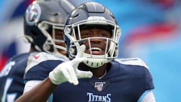 NASHVILLE, TENNESSEE - DECEMBER 22: Wide receiver A.J. Brown #11 of the Tennessee Titans celebrates his touchdown in the first quarter against the New Orleans Saints in the game at Nissan Stadium on December 22, 2019 in Nashville, Tennessee. (Photo by Brett Carlsen/Getty Images)