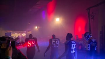 NASHVILLE, TN - DECEMBER 22: Members of the Tennessee Titans walk out of the tunnel before the game against the New Orleans Saints at Nissan Stadium on December 22, 2019 in Nashville, Tennessee. New Orleans defeats Tennessee 38-28. (Photo by Brett Carlsen/Getty Images)