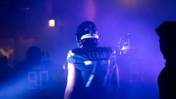 NASHVILLE, TN - DECEMBER 22: Taylor Lewan #77 of the Tennessee Titans walks down the tunnel before the game against the New Orleans Saints at Nissan Stadium on December 22, 2019 in Nashville, Tennessee. New Orleans defeats Tennessee 38-28. (Photo by Brett Carlsen/Getty Images)