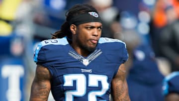 NASHVILLE, TN - DECEMBER 11: Derrick Henry #22 of the Tennessee Titans warming up before a game against the Denver Broncos at Nissan Stadium on December 11, 2016 in Nashville, Tennessee. The Titans defeated the Broncos 13-10. (Photo by Wesley Hitt/Getty Images)