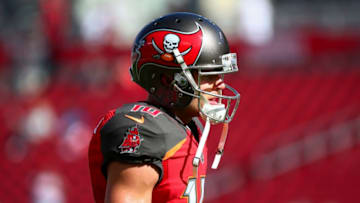 TAMPA, FL - DECEMBER 30: Wide receiver Adam Humphries #10 warms up before the start of the game against the Atlanta Falcons at Raymond James Stadium on December 30, 2018 in Tampa, Florida. (Photo by Will Vragovic/Getty Images)