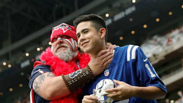 HOUSTON, TX - JANUARY 05: Indianapolis Colts and Houston Texans fans have fun before the game during the Wild Card Round at NRG Stadium on January 5, 2019 in Houston, Texas. (Photo by Tim Warner/Getty Images)