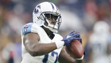 HOUSTON, TX - NOVEMBER 01: Dorial Green-Beckham #17 of the Tennessee Titans warms up before playing against the Houston Texans on November 1, 2015 at NRG Stadium in Houston, Texas. (Photo by Thomas B. Shea/Getty Images)