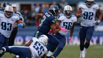 SEATTLE, WA - OCTOBER 13: Quarterback Russell Wilson