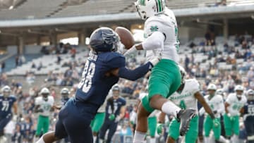 HOUSTON, TX - NOVEMBER 02: Chris Jackson #3 of the Marshall Thundering Herd breaks up a pass intended for August Pitre III #88 of the Rice Owls in the first half on November 2, 2019 in Houston, Texas. (Photo by Tim Warner/Getty Images)