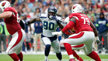 GLENDALE, ARIZONA - SEPTEMBER 29: Defensive end Jadeveon Clowney #90 of the Seattle Seahawks during the first half of the NFL football game against the Arizona Cardinals at State Farm Stadium on September 29, 2019 in Glendale, Arizona. (Photo by Ralph Freso/Getty Images)