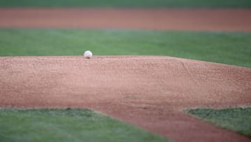 Apr 28, 2016; Phoenix, AZ, USA; A ball sits on the mound prior to the game between the Arizona Diamondbacks and the St. Louis Cardinals at Chase Field. The Diamondbacks won 3-0. Mandatory Credit: Joe Camporeale-USA TODAY Sports