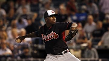 Mar 12, 2015; Tampa, FL, USA; Atlanta Braves starting pitcher Tyrell Jenkins (63) throws a pitch during the seventh inning against the New York Yankees at George M. Steinbrenner Field. Mandatory Credit: Kim Klement-USA TODAY Sports