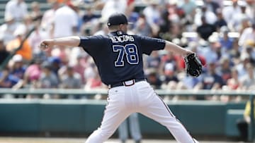 Mar 8, 2016; Lake Buena Vista, FL, USA; Atlanta Braves starting pitcher Sean Newcomb (78) throws during the fourth inning of a spring training baseball game against the New York Mets at Champion Stadium. The Braves won 5-4. Mandatory Credit: Reinhold Matay-USA TODAY Sports