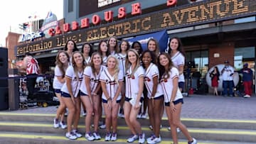 Apr 4, 2016; Atlanta, GA, USA; The Atlanta Braves Tomahawk squad shown outside the seating area prior to the game against the Washington Nationals at Turner Field. Mandatory Credit: Dale Zanine-USA TODAY Sports