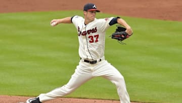 Atlanta Braves starter Matt Wisler (37) and other young arms had an up and down year. Thsi off season the Atlanta Braves are looking to add starting pitching to back up their young rotation. . Mandatory Credit: Dale Zanine-USA TODAY Sports