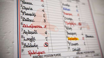 A lineup card of the Atlanta Braves vs. Red Sox might become common under this new plan. (Photo by Billie Weiss/Boston Red Sox/Getty Images)