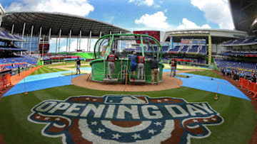 MIAMI, FL - APRIL 06: A general view of Marlins Park during Opening Day between the Miami Marlins and the Atlanta Braves on April 6, 2015 in Miami, Florida. (Photo by Mike Ehrmann/Getty Images)