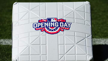 ATLANTA, GA - APRIL 4: First base is adorned with an Opening Day logo for the game between the Atlanta Braves and the Washington Nationals at Turner Field on April 4, 2016 in Atlanta, Georgia. (Photo by Scott Cunningham/Getty Images)