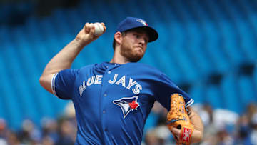 TORONTO, ON - MAY 20: Joe Biagini #31 of the Toronto Blue Jays delivers a pitch in the second inning during MLB game action against the Oakland Athletics at Rogers Centre on May 20, 2018 in Toronto, Canada. (Photo by Tom Szczerbowski/Getty Images)