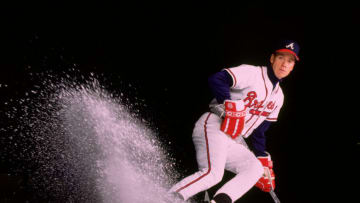 This kid was a 2-sport star before being drafted by the Atlanta Braves in 1984. (Photo by Ron Vesely/MLB Photos via Getty Images)