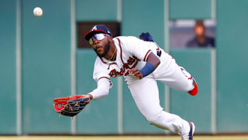 ATLANTA, GA - JUNE 09: Michael Harris II #23 of the Atlanta Braves come up short of the diving catch during the first inning against the Pittsburgh Pirates at Truist Park on June 9, 2022 in Atlanta, Georgia. (Photo by Todd Kirkland/Getty Images)