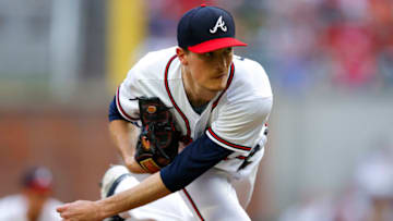 ATLANTA, GA - JUNE 25: Max Fried #54 of the Atlanta Braves pitches during the second inning against the Los Angeles Dodgers at Truist Park on June 25, 2022 in Atlanta, Georgia. (Photo by Todd Kirkland/Getty Images)
