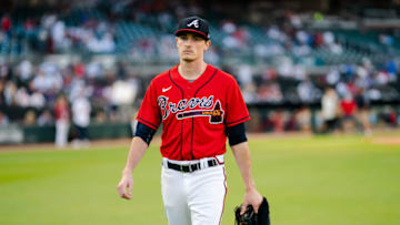 Max Fried of the Atlanta Braves walks on to the field prior to his start against the New York Mets. (Photo by Kevin Liles/Atlanta Braves/Getty Images)